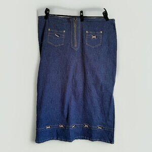 Vintage Starwear Jeans Denim Women’s 22 Midi Jean Skirt Country Western Casual